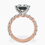 10kt Rose Gold Genelia Side Stone Lab Diamond Ring side right image one
