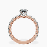 14kt Rose Gold Genelia Side Stone Lab Diamond Ring side right image one