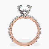 14kt Rose Gold Genelia Side Stone Lab Diamond Ring side right image one