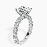 14kt White Gold Genelia Side Stone Lab Diamond Ring standing product image one