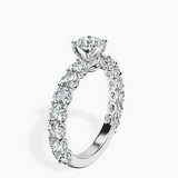 10kt White Gold Genelia Side Stone Lab Diamond Ring standing product image one