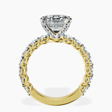10kt Yellow Gold Genelia Side Stone Lab Diamond Ring side right image one