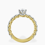 18kt Yellow Gold Genelia Side Stone Lab Diamond Ring side right image one