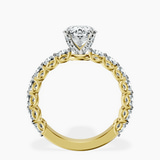 14kt Yellow Gold Genelia Side Stone Lab Diamond Ring side right image one