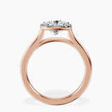 18kt Rose Gold Harriet Halo 2mm Lab Diamond Ring side right image one