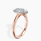 18kt Rose Gold Harriet Halo 2mm Lab Diamond Ring standing product image one
