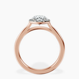 18kt Rose Gold Harriet Halo 2mm Lab Diamond Ring side right image one