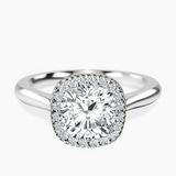 Platinum Harriet Halo 2mm Lab Diamond Ring front image
