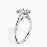 Platinum Harriet Halo 2mm Lab Diamond Ring standing product image one