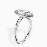 18kt White Gold Harriet Halo 2mm Lab Diamond Ring standing product image one