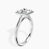 Platinum Harriet Halo 2mm Lab Diamond Ring standing product image one