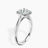 Platinum Harriet Halo 2mm Lab Diamond Ring standing product image one
