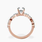 18kt Rose Gold Edna Side Stone Lab Diamond Ring side right image one