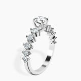 10kt White Gold Edna Side Stone Lab Diamond Ring standing product image one