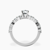 10kt White Gold Edna Side Stone Lab Diamond Ring side right image one