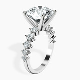 10kt White Gold Edna Side Stone Lab Diamond Ring standing product image one