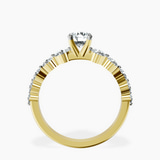 10kt Yellow Gold Edna Side Stone Lab Diamond Ring side right image one