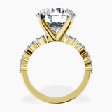 14kt Yellow Gold Edna Side Stone Lab Diamond Ring side right image one
