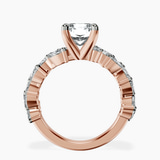 14kt Rose Gold Hester Petite Side Stone Lab Diamond Ring side right image one