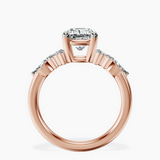 10kt Rose Gold Josephine Four Prong Side Stone Lab Diamond Ring side right image one