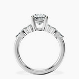 Platinum Josephine Four Prong Side Stone Lab Diamond Ring side right image one