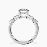 Platinum Josephine Four Prong Side Stone Lab Diamond Ring side right image one