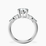 Platinum Josephine Four Prong Side Stone Lab Diamond Ring side right image one