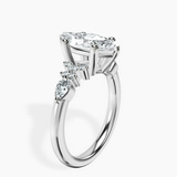 Platinum Josephine Four Prong Side Stone Lab Diamond Ring standing product image one