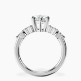 Platinum Josephine Four Prong Side Stone Lab Diamond Ring side right image one
