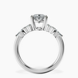 Platinum Josephine Four Prong Side Stone Lab Diamond Ring side right image one