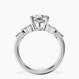 Platinum Josephine Four Prong Side Stone Lab Diamond Ring side right image one