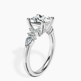Platinum Josephine Four Prong Side Stone Lab Diamond Ring standing product image one