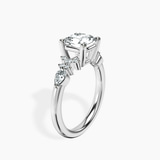 Platinum Josephine Four Prong Side Stone Lab Diamond Ring standing product image one