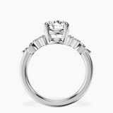 Platinum Josephine Four Prong Side Stone Lab Diamond Ring side right image one