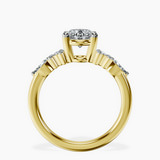 18kt Yellow Gold Josephine Four Prong Side Stone Lab Diamond Ring side right image one