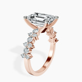 10kt Rose Gold Dorothea Side Stone Lab Diamond Ring standing product image one