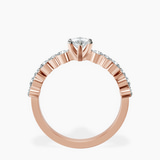 10kt Rose Gold Dorothea Side Stone Lab Diamond Ring side right image one