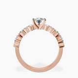 10kt Rose Gold Dorothea Side Stone Lab Diamond Ring side right image one