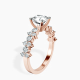 10kt Rose Gold Dorothea Side Stone Lab Diamond Ring standing product image one