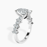 Platinum Dorothea Side Stone Lab Diamond Ring standing product image one