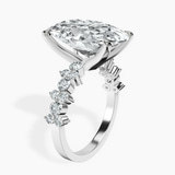 14kt White Gold Dorothea Side Stone Lab Diamond Ring standing product image one
