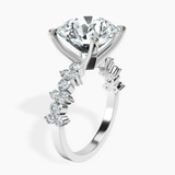 14kt White Gold Dorothea Side Stone Lab Diamond Ring standing product image one