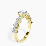 10kt Yellow Gold Dorothea Side Stone Lab Diamond Ring standing product image one