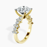 10kt Yellow Gold Dorothea Side Stone Lab Diamond Ring standing product image one