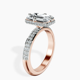 14kt Rose Gold Eloa Secret Halo Lab Diamond Ring standing product image one