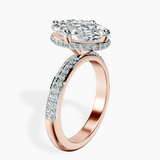 10kt Rose Gold Eloa Secret Halo Lab Diamond Ring standing product image one