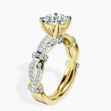 14kt Yellow Gold Charlotte Double Twist Side Stone Lab Diamond Ring standing product image one
