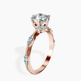 18kt Rose Gold Theodora Six Prong Side Stone Lab Diamond Ring standing product image one