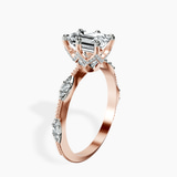 10kt Rose Gold Theodora Six Prong Side Stone Lab Diamond Ring standing product image one