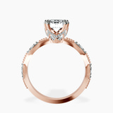 10kt Rose Gold Theodora Six Prong Side Stone Lab Diamond Ring side right image one